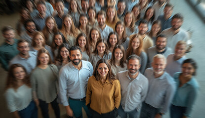 A diverse business team poses in a modern workplace, symbolizing collaboration and corporate excellence.