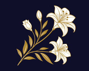 Obraz premium Vector art deco leaves luxury background, elegant vintage fancy floral pattern. Jungle gatsby ornament, line hand drawn wavy nature wallpaper.