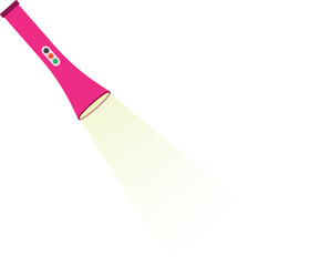Illustration of a Pink Flashlight, Modern Pink Torch
