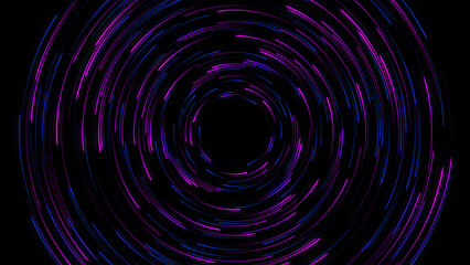 High speed blue, pink line abstract technology background digital fiber hi tech concept. speed light circle line motion blur on dark background, data transfer simulation.