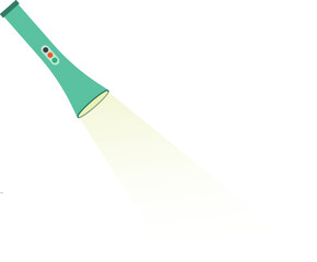 Illustration of a Green Flashlight, Green Torch