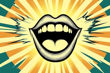 Loud Mouth for Pop Art Shout, Retro Design.