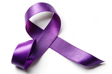 Purple ribbon cancer awareness symbol generative ai