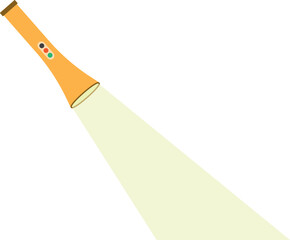 Illustration of a Yellow Flashlight, Modern Yellow Torch