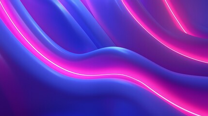 Abstract neon waves of blue and pink background, good for tech or futuristic uses