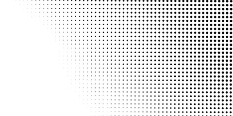 Abstract dotted halftone gradient texture. Vanishing polka dot background. Repeating dots gradation pattern simple