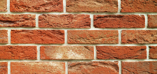 Front View of Grunge Brick Wall for Abstract Backdrop or Banner