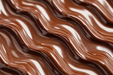 Naklejka premium Luxurious shiny chocolate texture with wave patterns for confectionery design