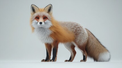 Obraz premium Magnificent Red Fox in Studio Setting