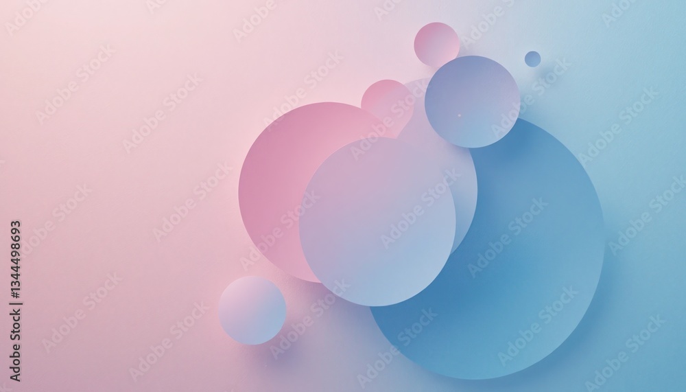 Poster abstract circular design elements digital art modern aesthetic soft color palette minimalistic envir
