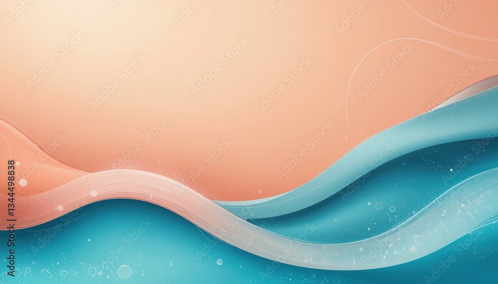 Poster flowing waves of colorful abstract design digital art calm and serene environment horizontal viewpoi