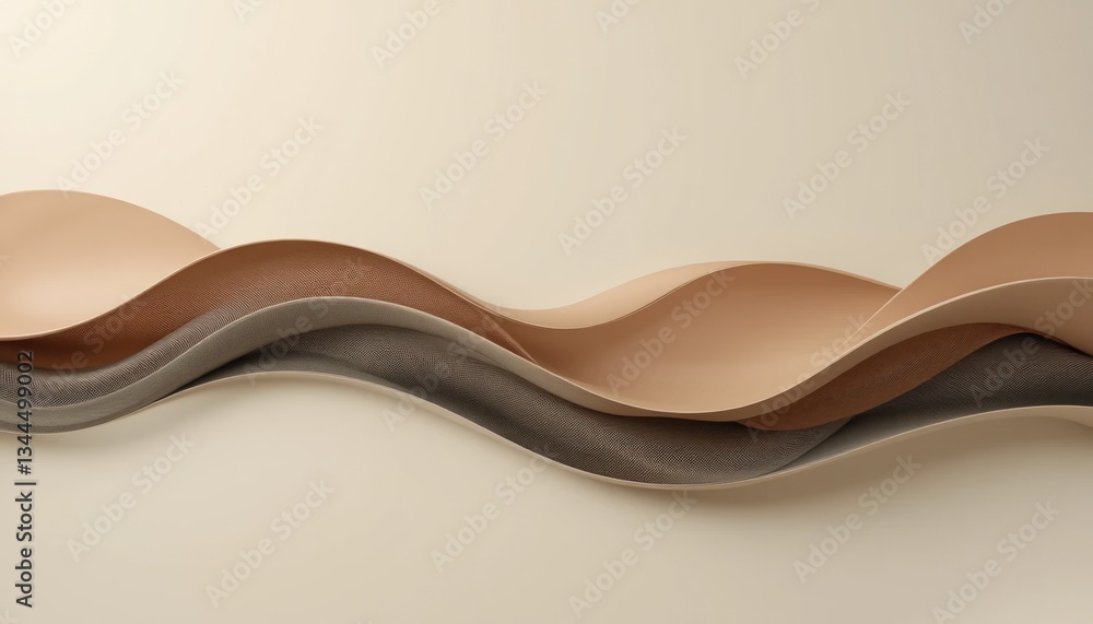 Aufkleber elegant wave patterns abstract design digital artwork soft tones minimalist environment fluid shapes