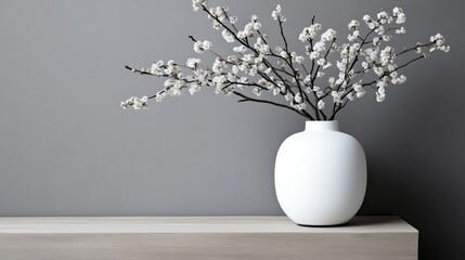 White vase with delicate blossoms