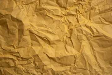 yellow crumpled paper. clean. isolated.