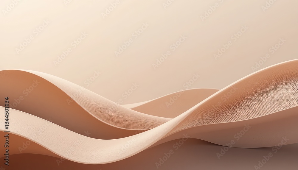 Poster flowing textures of soft waves minimalist design digital art calm environment close-up abstract conc