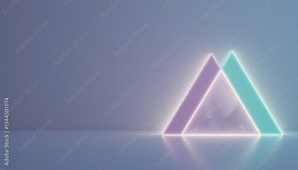 Aufkleber illuminated geometric shapes in minimalistic studio environment abstract art modern design calm atmo