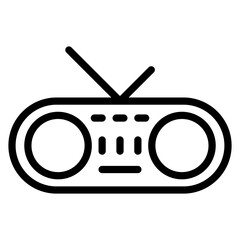 radio icon in line style. This icon related with broadcast, news, report and more.