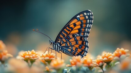 Obraz premium Stunning Butterfly in a Vibrant Floral Meadow