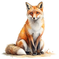 Fototapeta premium Red fox vulpes isolated on transparent background. PNG FORMAT