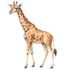 Obraz premium Giraffe isolated on transparent background. PNG FORMAT