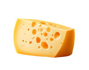 Cheese icon realistic style isolated on transparent white background, clipping path, pen tool