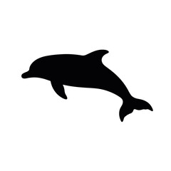 Fototapeta premium Abstract dolphin silhouette swimming in minimalist style, modern art