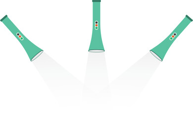 Illustration of a Green Flashlight, Green Torch