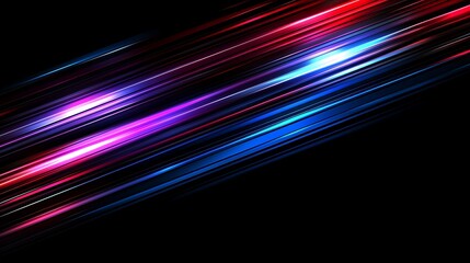 Abstract red and blue light streaks flowing across black background for website banner