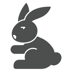 Easter rabbit solid icon, easter holiday concept. Vector graphics. Bunny animal sign on white background, glyph style icon for mobile or web design.