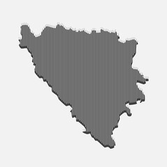 Abstract map Bosnia Herzegovina, parallel lines