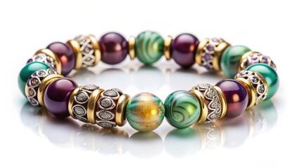 Beaded Bracelet on White Background