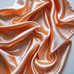 Obraz premium Orange satin silk cloth on white transparent 