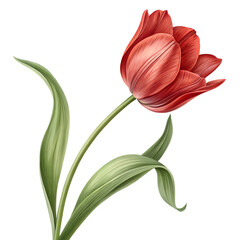 Fototapeta premium red tulip against a transparent background