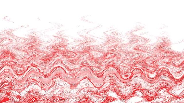 Wavy red waves on a white background.