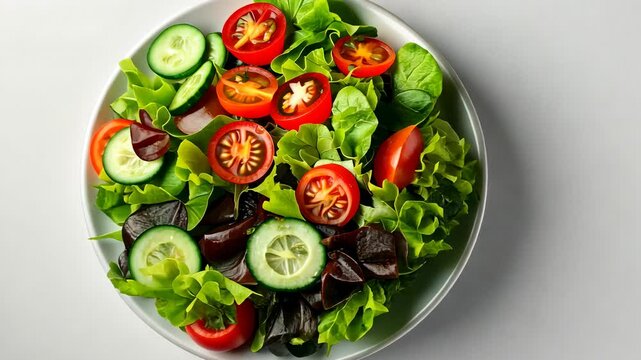 Vibrant Fresh Salad: Tomatoes, Cucumbers, and Lettuce