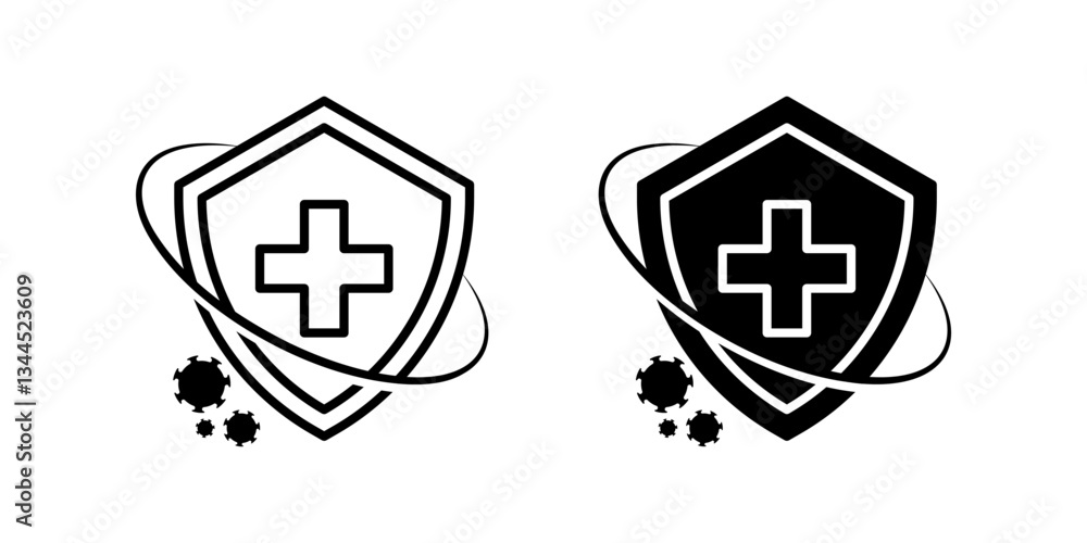 Poster immune icon set. for mobile concept and web design on white background