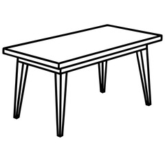 Wood Table Line Art Vector Design