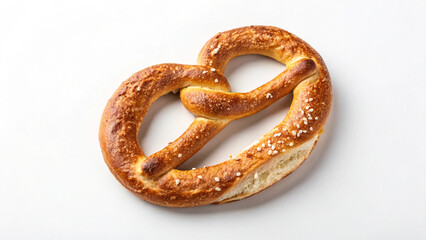 Golden-Brown Salted Pretzel Close-Up - Traditional Baked Snack with Glossy Texture in 4K Ultra HD