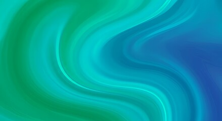 Fluid Abstract Pattern in Vibrant Turquoise and Green Hues for Modern Decor