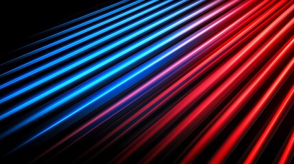 Abstract lines with red and blue neon lights on a dark background for tech visuals