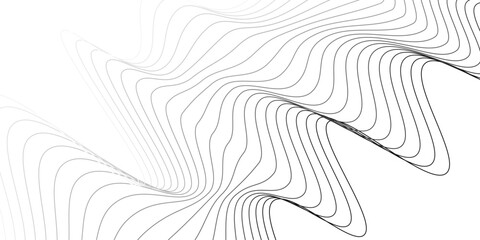 Abstract 3D surface. The illusion of distortion of space. stock illustration, Abstract white and gray plexus background with connecting dots and lines.