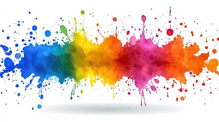 Fototapeta premium Colorful paint splatters on white background (5)