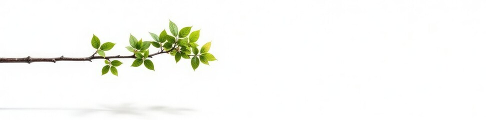 Obraz premium Solitary tree branch isolated on white background, calmness, tree branch