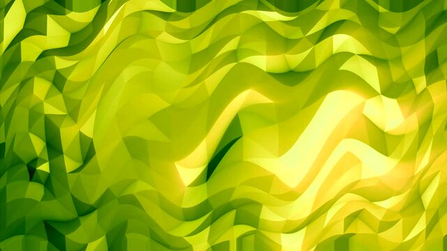 Abstract Green and Yellow Low Poly Background
