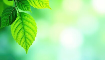 Green leafy foliage isolated on white background, nature, botanical