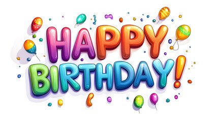 Bold graffiti-style Happy Birthday text, bringing an urban and youthful energy to party designs.