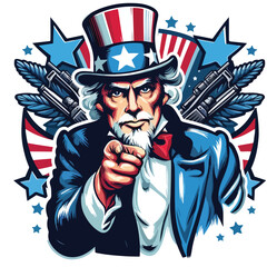 uncle sam vector image one white background