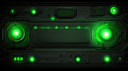 Obraz premium Futuristic Dark Green Panel with Illuminated Controls