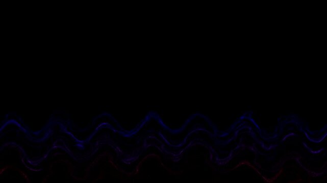 Blue and red waves on a black background.