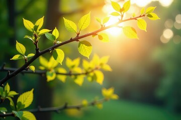 Long shot of isolated branches with sunlight filtering through, branches, serene